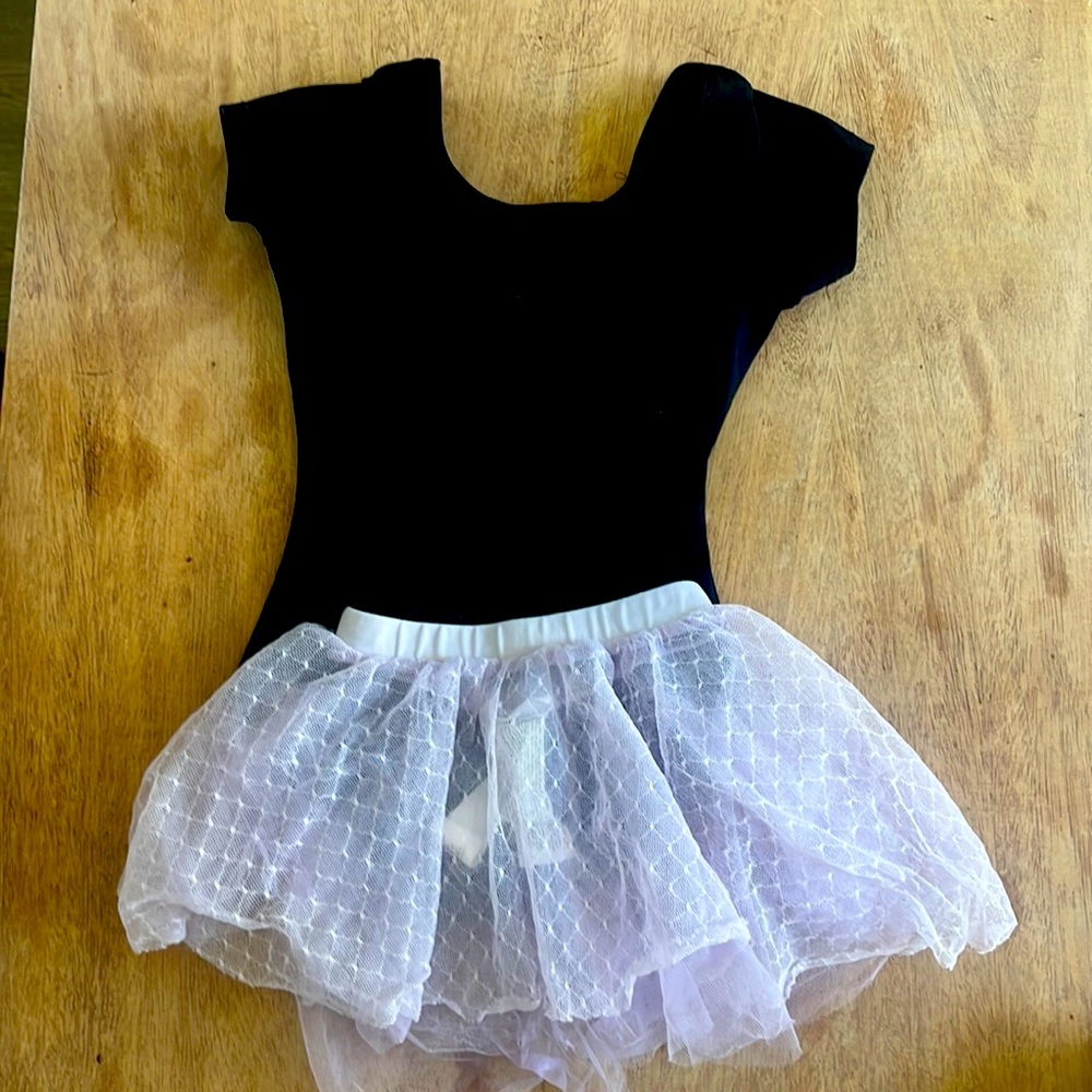 Xmas gift! Girls size small (3-4yr old) cape zoo black leotard and purple skirt